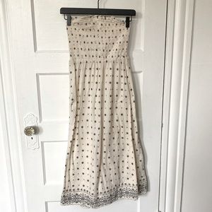 Women’s strapless summer dress with optional neck tie, size S